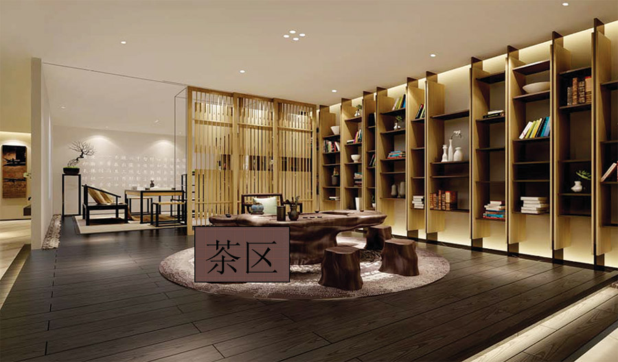 日耀案例：中泰会所茶区效果图